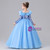Blue Tulle Sequins Long Sleeve Flower Girl Dress