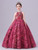 Fuchsia Tulle Print Halter Flower Girl Dress