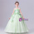Green Tulle Scoop Neck 3D Flower Flower Girl Dress