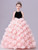 Pink Tulle Halter Velvet Flower Girl Dress