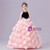 Pink Tulle Halter Velvet Flower Girl Dress