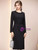 Black Long Sleeve Beading Mother of the Bride Dress