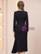 Black Long Sleeve V-neck Mother of the Bride Dress