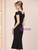 Black V-neck Beading Mother of the Bride Dress