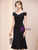 Black V-neck Beading Mother of the Bride Dress