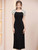 Black Square Neck Mother of the Bride Dress