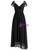 Black Chiffon Pleats Split Mother of the Bride Dress
