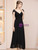 Black Chiffon Pleats Split Mother of the Bride Dress