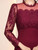 Burgundy Long Sleeve Lace Mother of the Bride Dress