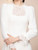 Beige White Long Sleeve Lace Mother of the Bride Dress