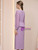 Lavender Long Sleeve Pleats Mother of the Bride Dress