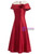 Red Satin Scoop Neck Mother of the Bride Dress