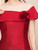 Red Satin Scoop Neck Mother of the Bride Dress