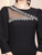 Black 3/4 Sleeve Crystal Mother of the Bride Dress