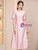 Pink Satin Short Sleeve Beading Mother of the Bride Dress