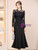 Black Long Sleeve Lace Mother of the Bride Dress