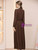 Coffee Chiffon Long Sleeve Pleats Mother of the Bride Dress