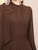 Coffee Chiffon Long Sleeve Pleats Mother of the Bride Dress