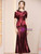 Burgundy Mermaid Sequins Mother of the Bride Dress