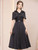 Black V-neck Beading Mother of the Bride Dress