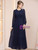 Navy Blue Chiffon Pleats Mother of the Bride Dress