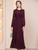 Burgundy Chiffon Pleats Mother of the Bride Dress