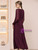 Burgundy Chiffon Pleats Mother of the Bride Dress