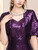 Purple Sequins Scoop Neck Mother of the Bride Dress