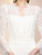 Beige White Long Sleeve V-neck Lace Mother of the Bride Dress