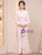 Pink Lace Long Sleeve Beading Mother of the Bride Dress