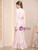 Pink Lace Long Sleeve Beading Mother of the Bride Dress