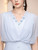 Light Blue V-neck Flower Mother Of The Bride Dress