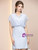 Light Blue V-neck Flower Mother Of The Bride Dress