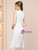 White V-neck Lace Short Mother Of The Bride Dress