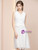 White V-neck Lace Short Mother Of The Bride Dress