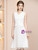 White V-neck Lace Short Mother Of The Bride Dress