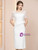 White Short Sleeve Lace Mother Of The Bride Dress
