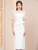 White Short Sleeve Lace Mother Of The Bride Dress