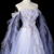Purple Tulle Sequins Beading Sequins Prom Dress