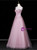 Pink Tulle Strapless Beading Prom Dress