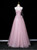 Pink Tulle Strapless Beading Prom Dress