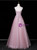 Pink Tulle Strapless Beading Prom Dress