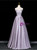 Purple Off the Shoulder Beading Prom Dress