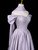 Purple Off the Shoulder Beading Prom Dress
