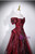 Burgundy Off the Shoulder Pleats Prom Dress