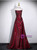 Burgundy Off the Shoulder Pleats Prom Dress
