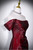 Burgundy Off the Shoulder Pleats Prom Dress