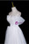 White Tulle Strapless Pleats Wedding Dress