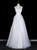 White Tulle Strapless Pleats Wedding Dress