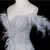 Silver Gray Sequins Off the Shoulder Beading Prom Dress